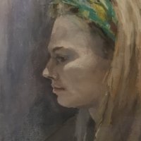 Green Scarf £320
30x40cm pastel on paper