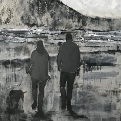 Three's company - mixed media SOLD
