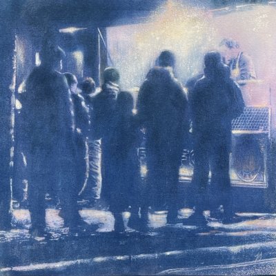 pre-match [navy]
Cyanotype and mixed media on stretched canvas, framed
W56cmxH56cm
£945